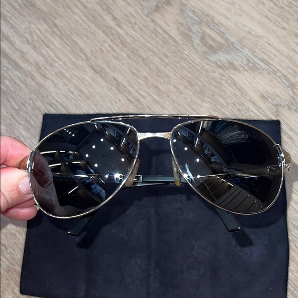 Cartier edition santos-dumont Silver/Gold Aviator Sunglasses